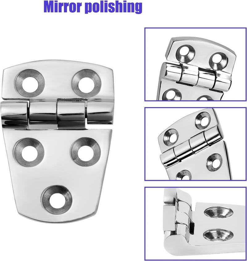 ODYSUNRAL Marine Boat Hatch Hinges Stainless Steel, 2.25 inch x 1.5 inch(57 x 38 MM) 5 Holes, No Noise, Sturdy, 316 Stainless Steel with Screws (4 PCS) - Image 5